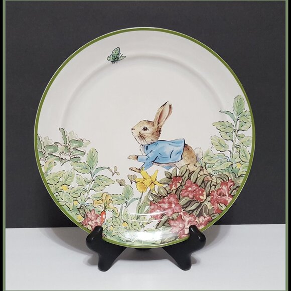 NEW RARE Pottery Barn Set of 4 Beatrix Potter Peter Rabbit Salad Plates NIB - Picture 5 of 10